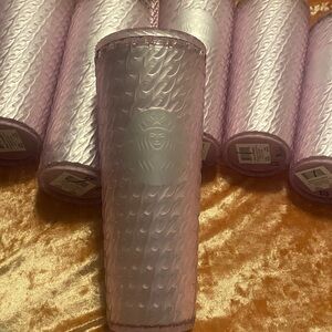 💜Starbucks 2024 Matte light Pink ChainLink SoftTouch Venti 24oz.Tumbler ColdCup